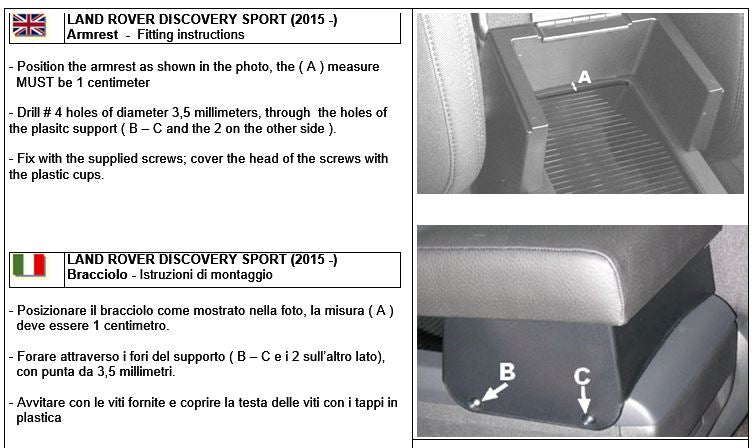 Armrest for Land Rover Discovery Sport